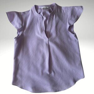 Calvin Klein Lavender Flutter Sleeve Blouse Size XS